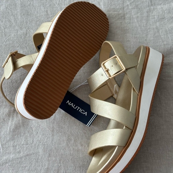 Nautica Gold Sandals Modern Slide Design - Picture 6 of 10